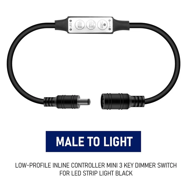LOW-PROFILE INLINE CONTROLLER 3 Key Dimmer Switch for LED Strip ...