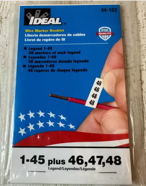 Ideal 44-103 Wire Marker Booklet Legend: 1-48