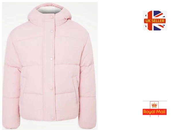 Giacca con cappuccio imbottita rosa ragazza 9-10 anni