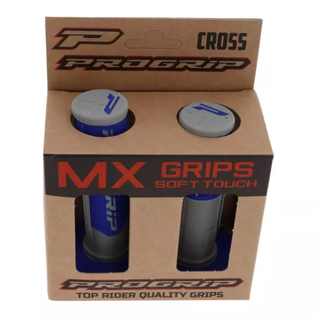 Progrip MX Motocross Griffgummis für Offroad Enduro Maschinen Grau-Blau 3