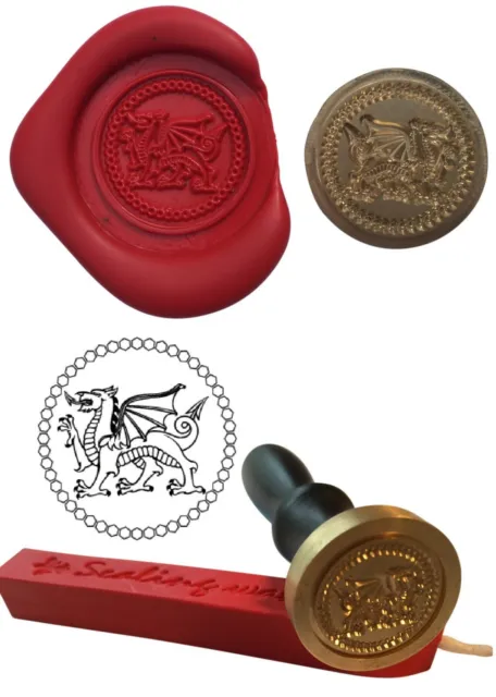 Wales Welsh DRAGON Wax Stamp Seal, Full Starter KIT or Buy just Coin Design 102