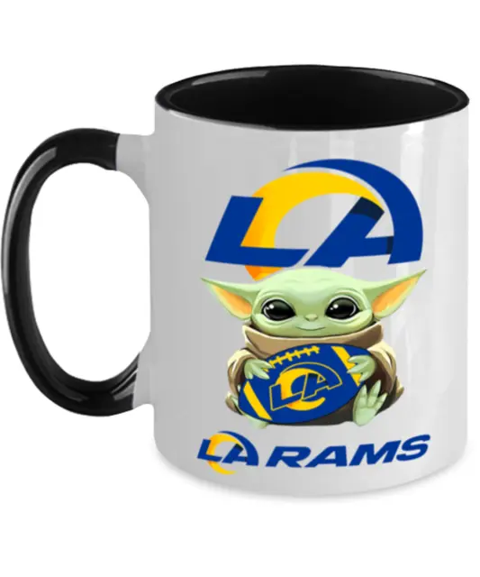 RAMS Yoda Coffee Mug, Los Angeles RAMS Black Two Toned Coffee Mug Gift