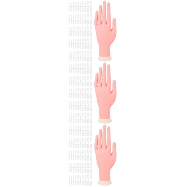 3 juegos de mano modelo de uñas práctica mano mano falsa