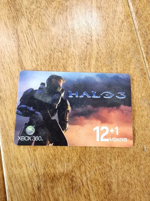 Rare!!!! Halo 3 XBOX LIVE 12 Month +1 Gold Membership Card USED
