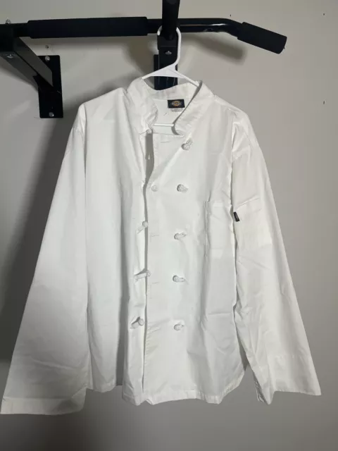 Dickies White Chef Coat Knot cloth Buttons