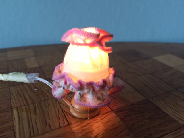 Lampe funktioniert Puppenstube Puppenhaus 1:12 dollhouse lamp