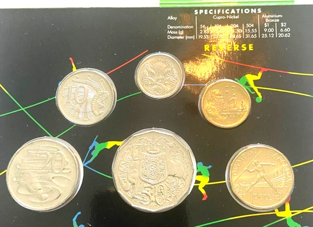 1992 Royal Australian Mint Proof Set: ~ "Barcelona Olympics"   f