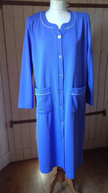 ROBE DE CHAMBRE manches longues boutonn e Egatex T46 bleu lavande