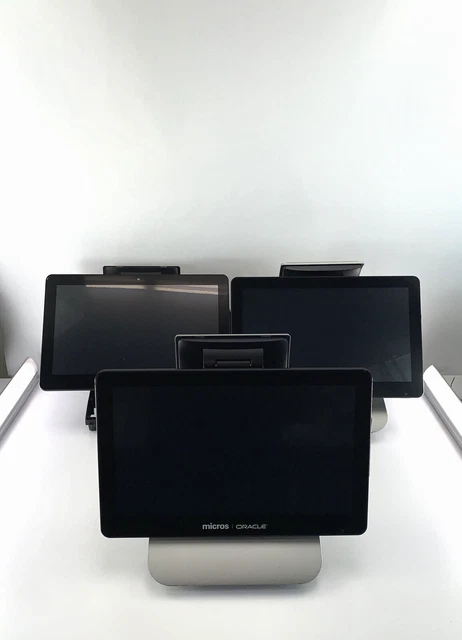 LOT 3x Micros Oracle Workstation 6 Terminal w/Stand Win10 *BROKEN LCD! **TESTED!