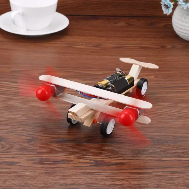 Twin Blades Aircraft Educational Toys Wooden DIY for Intellectual Development
