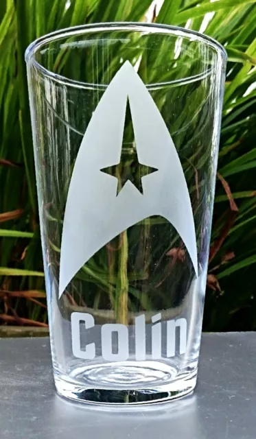 Star Trek Engraved Pint Glass - New - Personalised