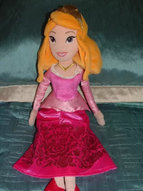 Disney Store Princess Aurora 19" Plush Doll Soft Toy Sleeping Beauty.(Hh)