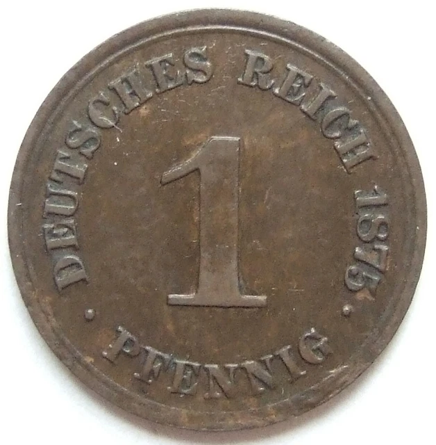 Moneta Reich Tedesco Impero Tedesco 1 Pfennig 1875 E IN