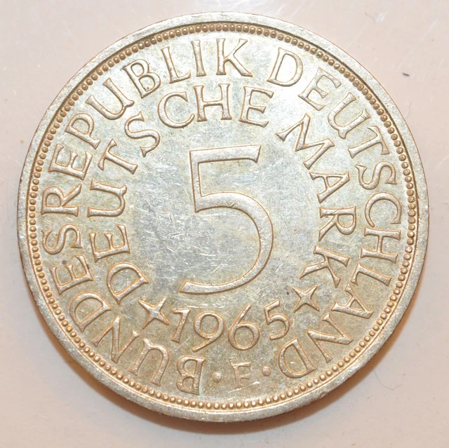 1965 F West Germany 5 Marks Silver