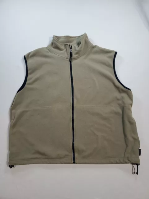 Gander Mountain Guide Series Mens Size XL Dark Tan Full Zip Fleece Vest Jacket