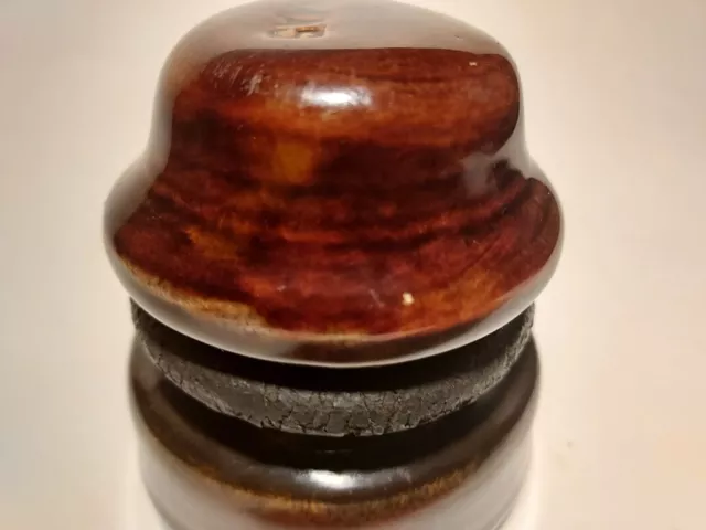 Ceramic / Porcelain Insulator - Thomas - Brown Glazed - POWER LINE ATTACHED! 5