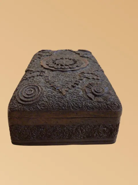 Vintage Anglo Indian Carved Box, Beautiful Detail