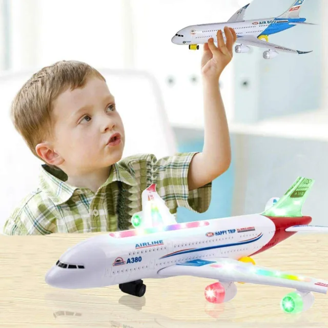 New Airplane Toys for Kids, Bump and Go Action Airbus A747 Model Airplane Toy