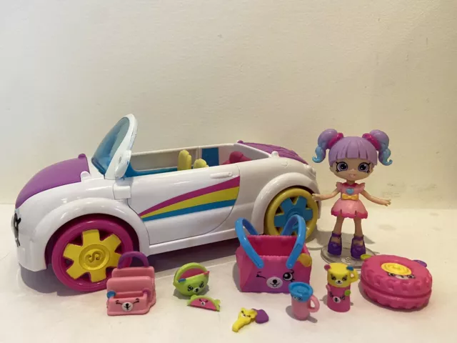 Shopkins Happy Places Rainbow Beach Convertible Car- Rainbow Kate Lil Shoppie