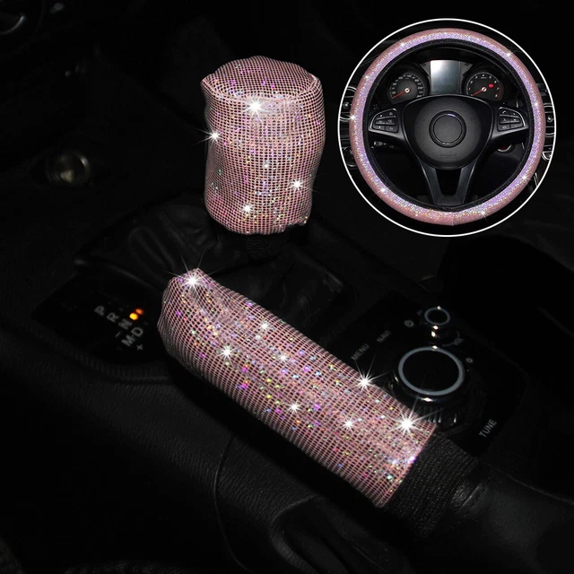 Housse de volant de voiture rose glamour transforme l'intérieur de votre véhic