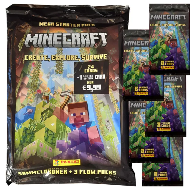 Minecraft - Create Explore Survive Serie 3 carte collezionabili 1 starter + 5 booster