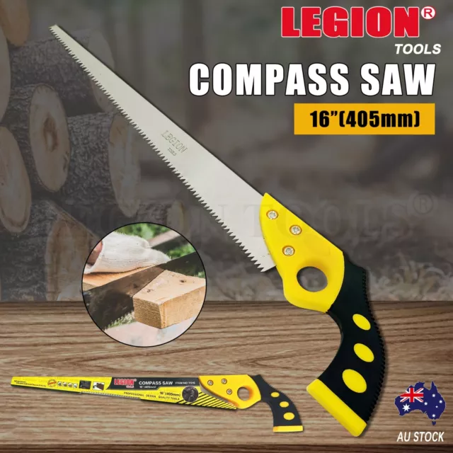 Hand Saw 16" 405mm Compass Saw Branch Wood Timber Handsaw Pruner Carpentry