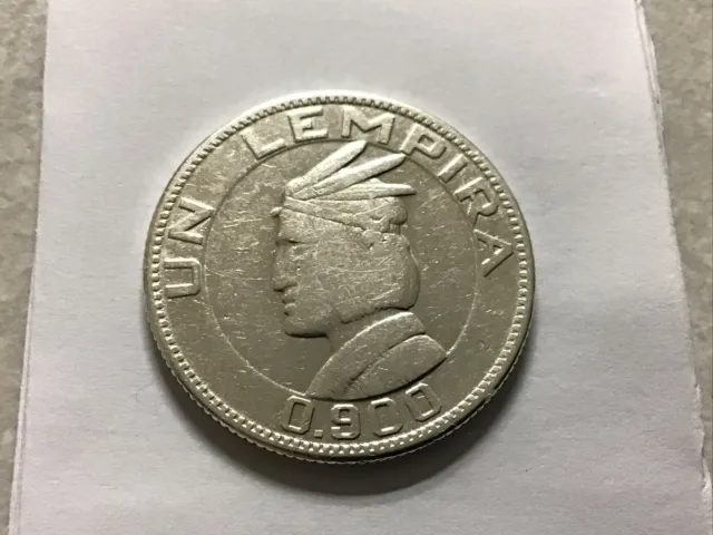 1937 Honduras - 1 Un Lempira Silver