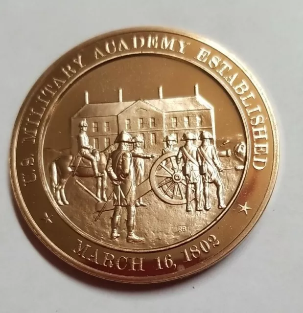 1802 - West Point Military Academy Established - Solid Bronze Medal
