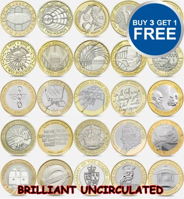 BRILLIANT UNCIRCULATED £2 TWO Pound Coins 1986 -2018 Choice of Year