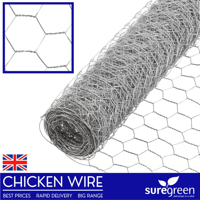 GALVANISED CHICKEN WIRE Mesh Netting Rabbit Cage Aviary Fence Plant Net