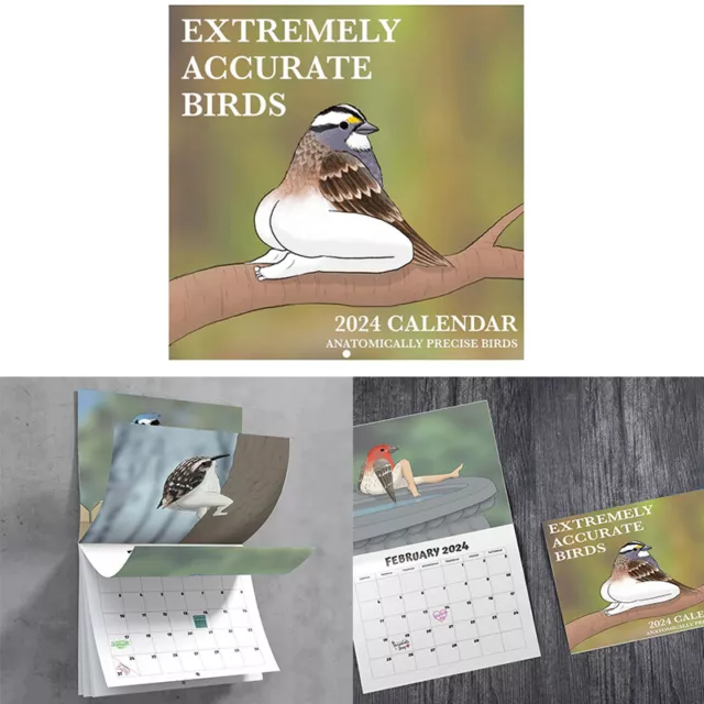 2024 CALENDAR OF EXTREMELY ACCURATE BIRDS 2024 Bird Calendar Wall Calendar UK