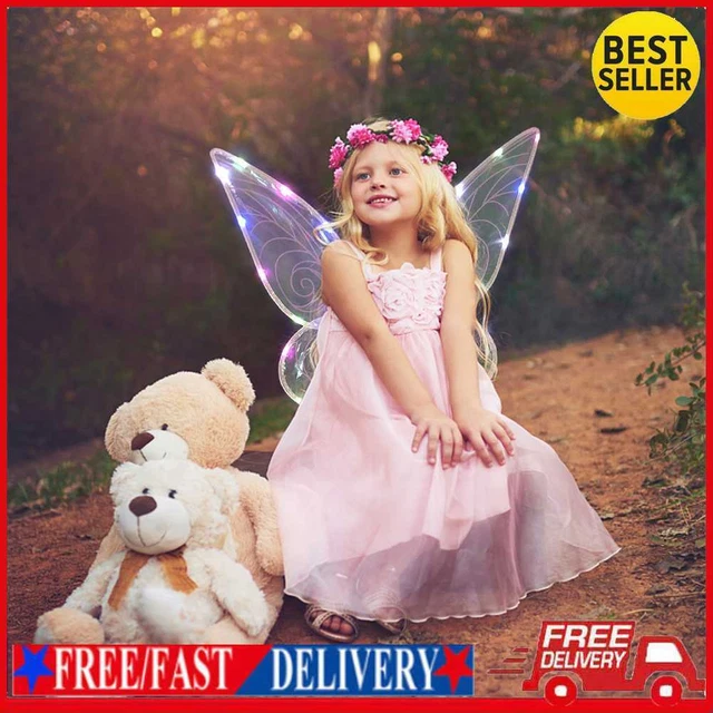 Butterfly Fairy Wings LED Abito Angelo Festa Ala Donna Ragazza (Viola B