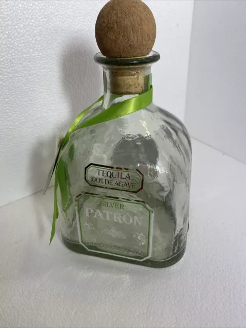 *** Patron Silver Tequila bottle 1.75L empty With Cork***