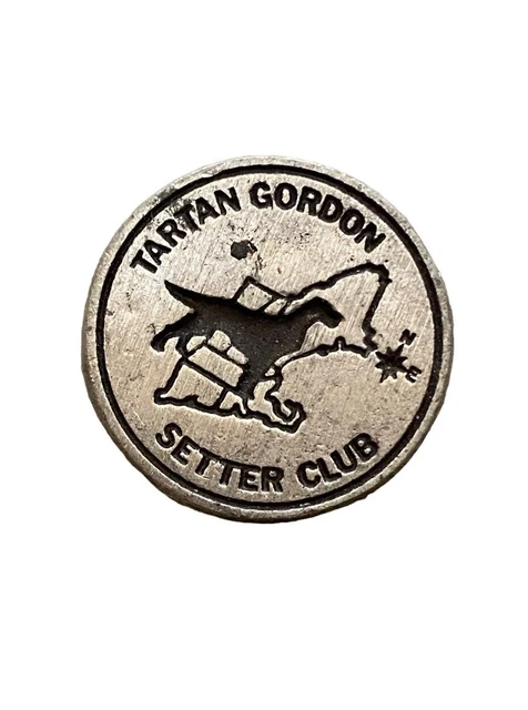 Tartan Gordon Setter Club Silver Tone Pin Pinback Tie Tack Dog