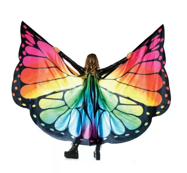 Butterfly Wings Cape Shawl Adult Fairy Pixie Cloak Costume Fancy Dress Party 2