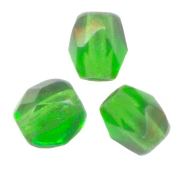 50 Perles Facettes cristal de boheme 4mm - FERN GREEN / PERIDOT