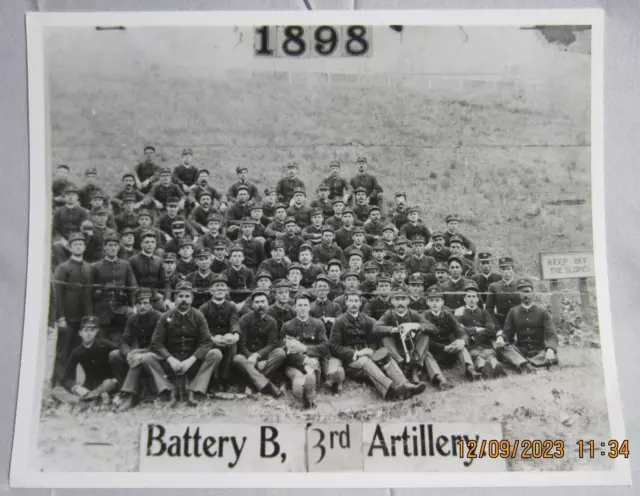 1898 Antique Battery B, 3rd Artillery 8x10 Photo