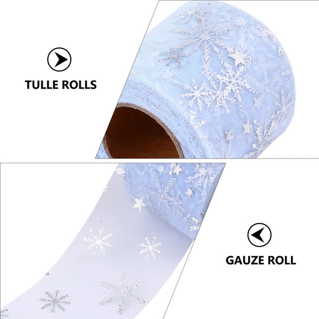3 Sets Breite Tüll Rollen Weihnachten Tüll Rolle Beflockung Tüll Rolle 7