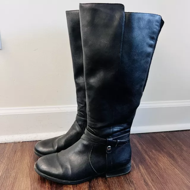 Life Stride Soft System Black Faux Leather Xtrovert Knee High Riding Boots 7.5M