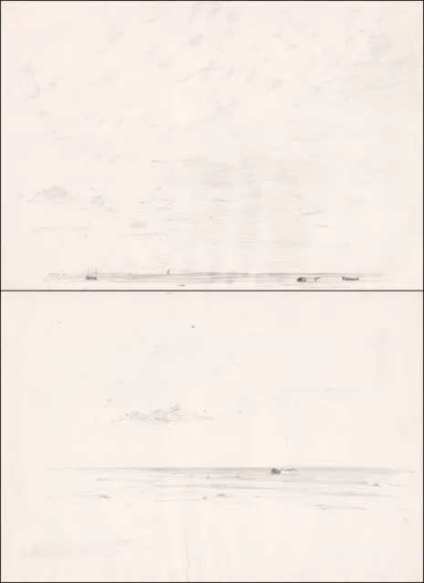 Georges Ricard-Cordingly coastal landscape Küstenlandschaft Zeichnung drawing