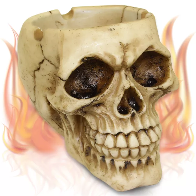 Deko Totenkopf Aschenbecher Totenschädel Grusel Skull Ashtray Halloween Skull