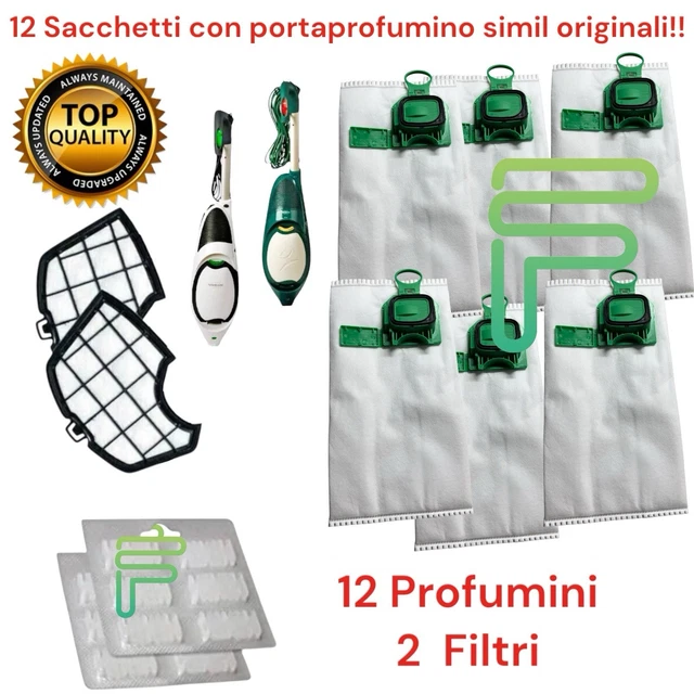 VORWERK FOLLETTO 12 SACCHETTI + PROFUMINI X VK140 -VK150 ADATTABILI VORWERK FOLLETTO 12 SACCHETTI + PROFUMINI X VK140 -VK150 ADATTABILI