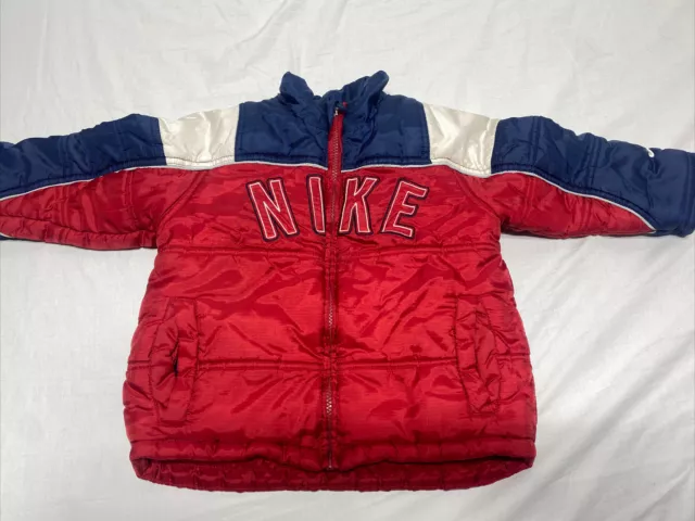 NIKE Toddler Zip Up Puffer Jacket Coat  Size 3T Boys Winter Spell out