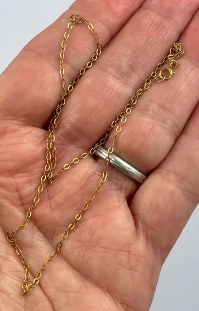 Vintage fine curb 9 ct gold necklace chain 45.3 cm ( just under 18 inches )