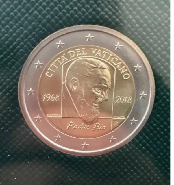 * Vatikan Original 2 Euro Gedenk Münze  Coin 2018 Bu „50. Todestag Padre Pio“