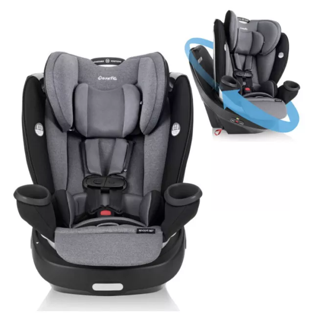 Evenflo Gold Revolve360 Rotating Convertible Car Seat Moonstone Gray