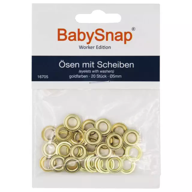 BabySnap Ösen mit Scheiben 5mm gold