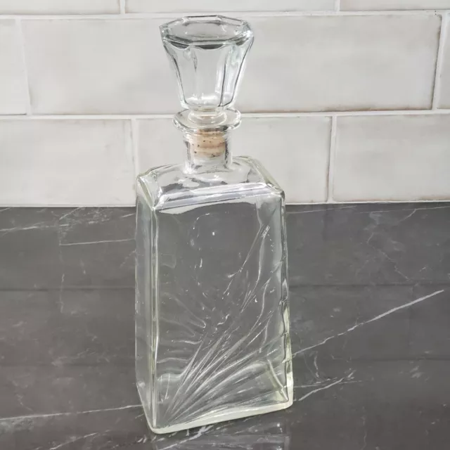 11" Clear Glass Whiskey Decanter