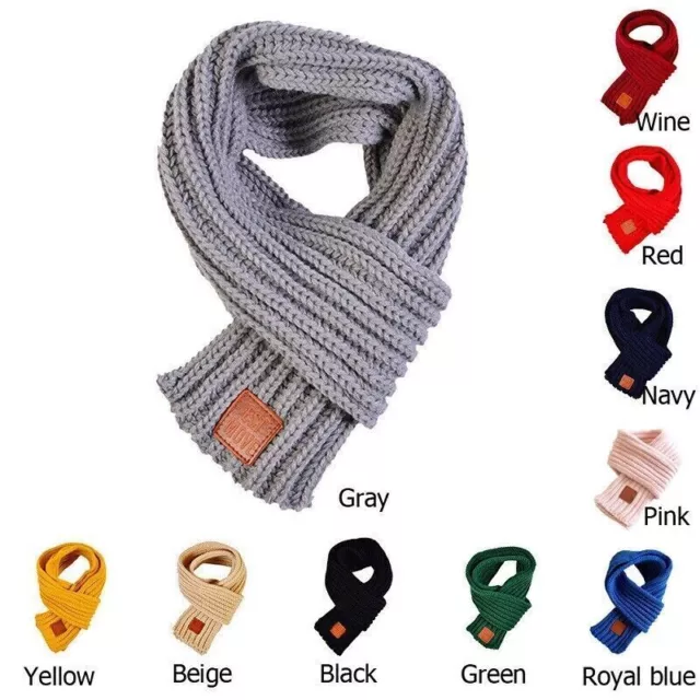 baby Kids Boy Girl Winter Warm Scarf Knitting Wool Children Neck Warmer Wrap UK