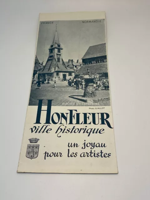 VINTAGE 1955 HONFLEUR Ville Historique France BROCHURE Pamphlet GUC D92 ...